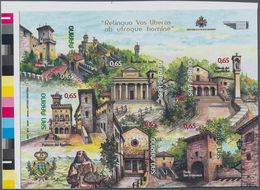 San Marino: 2011, San Marino Sights Souvenir Sheet, IMPERFORATE Proof With Traffic Lights, Mint Neve - Other & Unclassified