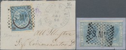 San Marino - Stempel: 1866/1870 (ca): 20 C On 15 C Blue (type I), Tied By Dotted "numeral" Of San Ma - Other & Unclassified