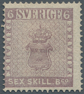 Schweden: 1868, 6 Skilling, Reprint, Fresh Colour, Well Perforated, Mint Original Gum With Hinge Rem - Used Stamps