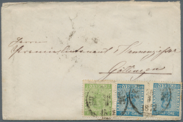 Schweden: 1872, 5ö. Green And Two Copies 12ö. Blue (2ö. Overfranked) On Letter Via Kopenhagen To Göt - Gebruikt