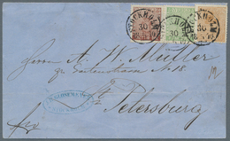 Schweden: 1870 Destination RUSSIA: Folded Cover From Stockholm To St. Petersburg Franked By 'Coat Of - Used Stamps