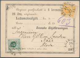 Schweden: 1887 C.O.D. Printed Matter (Postförskottstryksaker) From Stockholm To Nääs Via Alingsås, F - Used Stamps