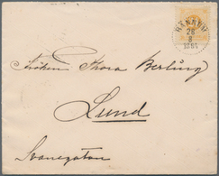 Schweden: 1877 Ringtype 24 øre Orange-yellow, Perf 13-13½, Used On Domestic Cover From Rånnum To Lun - Oblitérés