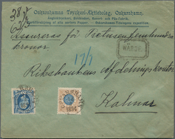 Schweden: 1886 1kr. Blue & Brown Used In Combination With 1891 KOII. 20 øre Ultramarine On Insured C - Used Stamps