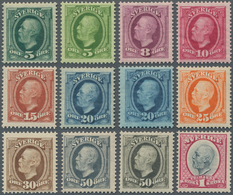 Schweden: 1891/1900, Oscar II. Definitives Set Of 12 Incl. Two Shades Of 5öre, 20öre And 50öre, Mint - Usados