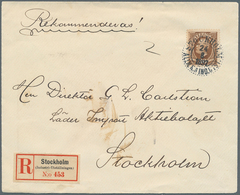 Schweden: 1891, 30ö. Brown, Single Franking On Registered Local Cover Oblit. By Special Event Postma - Used Stamps