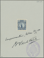 Schweden: 1909 Gustav V. Medallion: Set Of Eight Different Vienna Colour Proofs On Austrian White Pa - Oblitérés