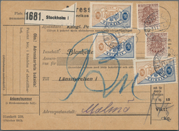 Schweden - Dienstmarken: 1913 Official Parcel Card Used From Stockholm To Malmö And Franked By Offic - Dienstmarken