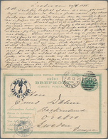 Schweden - Ganzsachen: 1883 Postal Stationery Double Card 15+15 øre Blue-green Used From Örebro To L - Ganzsachen