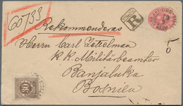 Schweden - Ganzsachen: 1888 Destination BOSNIA: Postal Stationery Envelope 10 øre Used Registered Fr - Entiers Postaux