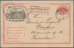 Schweden - Ganzsachen: 1889/1897, Two Postal Stationery Cards With Additional Private Hotel Printing - Postwaardestukken