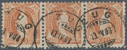 Schweiz: 1907, Freimarken Stehende Helvetia 30 C. Hellbraunorange, Faserpapier, Gez. 11 ½ :11, Im Wa - Gebruikt