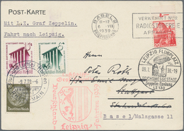 Schweiz: 1939, LEIPZIGFAHRT LZ 130: Karte Ab BASEL Mit 20 Rp Auslandsporto,ab FRANKFURT RHEIN-MAIN W - Used Stamps