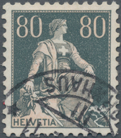 Schweiz: 1940, Helvetia Mit Schwert 80 C. Helvetia Auf Gestrichenem Faserpapier Mit Glattem Gummi, S - Gebruikt