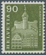 Schweiz: 1960, 90 Rp. Munot Zu Schaffhausen Mit Doppelprägung, Postfrisch, Gepr. Abt BPP. Mi. 1.100, - Gebruikt