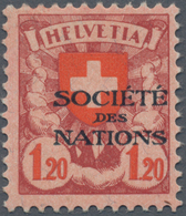 Schweiz - Völkerbund (SDN): 1924, 1.20 Franken Wappenausgabe Als Ungebrauchte Luxusmarke Mit Dem Pla - VN