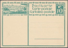 Schweiz - Ganzsachen: 1928, Zwei Komplette, Senkrechte 7er-Streifen Der Bildpostkarte 10 C. Grün (mi - Entiers Postaux