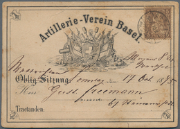 Schweiz - Besonderheiten: 1875, BASEL, Frühe Karte Des Artillerie-Vereins Basel Mit 5 Rp.-Frankatur - Sonstige & Ohne Zuordnung