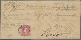 Serbien: 1870. Cover To Hungary Franked 25 P Carmine-rose Perf L9 1/2 X 12 Of Prince Milan FIRST PRI - Servië