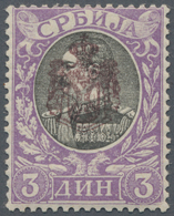 Serbien: 1903, Mourning Issue, 3din. Lilac, Perf. 13½, Mint Original Gum With Hinge Remnants. Very R - Serbien