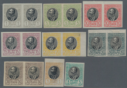 Serbien: 1905. King Peter I ("Bareheaded" Issue). Selection From 1 P Pale Grey To 3 D Blue Gren, IMP - Serbie