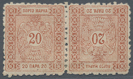Serbien - Portomarken: 1898.20p Orange-brown, Perf L 11 1/2. Very Fine Mint TETE-BECHE Horizontal Pa - Serbia