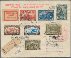 Sowjetunion: 1931, First Flight Re-Opening Leningrad-Berlin Route, Attractive Franking On Registered - Sonstige & Ohne Zuordnung