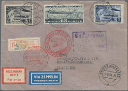 Sowjetunion: 1934. Sowjetunion/ 7. SAF 1934. R-Vertragsstaatenbriefmit Traumhafter Zeppelinmarkenfra - Other & Unclassified