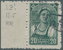 Sowjetunion: 1939, Definitives 20kop. Green With Line Perforation 12½, Left Marginal Copy Neatly Can - Autres & Non Classés