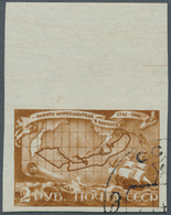 Sowjetunion: 1943, 2 Rbl. Behring, Top Marginal Imperforated Stamp, C.t.o. - Altri & Non Classificati