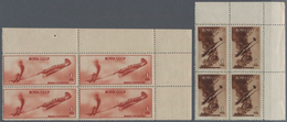 Sowjetunion: 1945, Air Force, Complete Set Of Nine Values In Blocks Of Four, Unmounted Mint. - Other & Unclassified