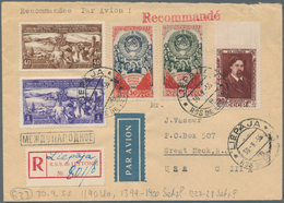 Sowjetunion: 1955 Registered Airmail Cover From Liepaya (Latvia) To USA With Scarce Franking Of The - Autres & Non Classés