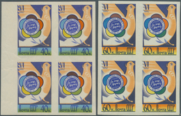 Sowjetunion: 1957 'Youth World Games' Four Different Blocks Of Four Imperforated, With 10k., 20k., 4 - Autres & Non Classés