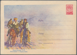 Sowjetunion - Ganzsachen: 1958, Pictured Envelope With Hunters In Kirgistan With Eagle, Backside Lit - Non Classificati