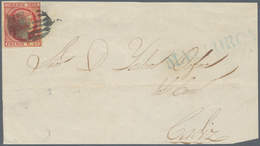 Spanien: 1853, 6cs. Carmine, Fresh Colour, Close To Full Margins, Single Franking On Front Of Entire - Autres & Non Classés