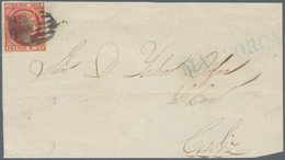 Spanien: 1853, 6cs. Carmine, Fresh Colour, Close To Full Margins, Single Franking On Front Of Entire - Sonstige & Ohne Zuordnung