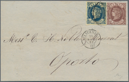 Spanien: 1862 2cu. Blue And 4cu. Chestnut Used On Folded Cover From Alicante To Oporto, Portugal In - Andere & Zonder Classificatie