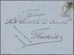 Spanien: 1873, 10 Cts. Ultramarine On Letter From BILBAO To Madrid. Date Stamp Bilbao, Besides Fram- - Andere & Zonder Classificatie