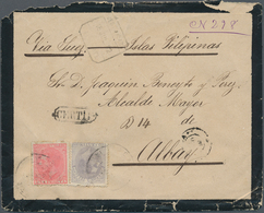 Spanien: 1882, 1 Pts. Rose And 75 Cts Violet Tied "ALICANTE" To Registered Mourning Envelope To Alba - Autres & Non Classés