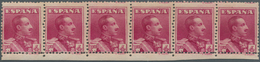 Spanien: 1925, King Alonso XIII. 4pta. Lilac-carmine Horizontal Strip Of Six From Lower Margin Centr - Other & Unclassified