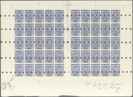 Spanien: 1930, Goya Death Centenary, 40c. Blue/blue, Gutter Pane Of 50 Stamps With Horizontal Contin - Other & Unclassified