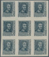 Spanien: 1938, Definitives "Ferdinand The Catholic", 30c. Slate (differing Colour), Imperforate Bloc - Andere & Zonder Classificatie