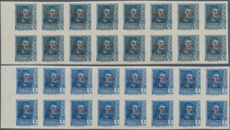 Spanien: 1938, Airmails 50c. Slate And 1pts. Blue, IMPERFORATE Left Marginal Blocks Of 16, Mint Neve - Andere & Zonder Classificatie