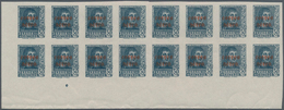 Spanien: 1938, Airmails 50c. Slate And 1pts. Blue, IMPERFORATE Marginal Blocks Of 16 From The Lower - Andere & Zonder Classificatie