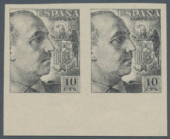 Spanien: 1939, Definitives "General Franco", 10c. Grey-black, Colour Variety, Imperforate Bottom Mar - Other & Unclassified