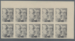 Spanien: 1939, Compulsory Surtax Stamp General Franco 10c. IMPERFORATE COLOUR PROOF In Grey In A Blo - Other & Unclassified