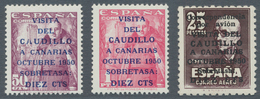 Spanien: 1950, General Franco's Visit Of The Canary Islands 50c. Dark Lilac, 1pta. Carmine-rose And - Other & Unclassified