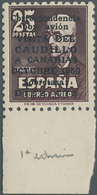 Spanien: 1950, Canary Island Visit, 25pts.+10c. Violet-black, 1st Edition Without Control Number, Fr - Other & Unclassified