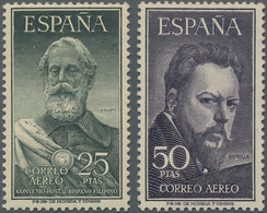 Spanien: 1953, Airmails 25pts. Greenish Grey And 50pts. Black-violet, Two Values Mint Never Hinged. - Other & Unclassified