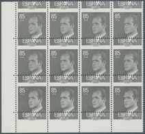 Spanien: 1981/1990, Definitives "Juan Carlos", 85pts. Light Grey, Marginal Block Of Twelve From The - Andere & Zonder Classificatie